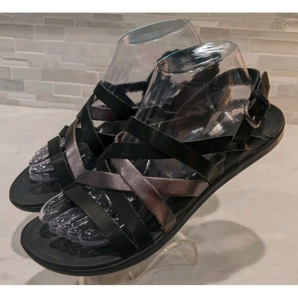 Women's OluKai Awe 'Awe Full Grain Leather Straps Hawaiian Sandals Size 8 - Picture 8 of 14